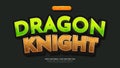 dragon knight cartoon 3d text style effect