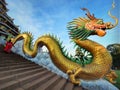 Dragon ladder. Dragon Decoration background. Chinese sculpture designs.