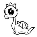 Dragon little animal character coloring page