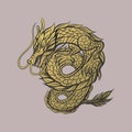 Dragon logo asian tattoo vector