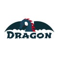 Dragon logo. Chinese dragon. Vector flat illustration. Royalty Free Stock Photo