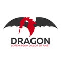 Dragon logo. Chinese dragon. Vector flat illustration.