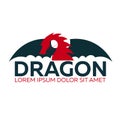 Dragon logo. Chinese dragon. Vector flat illustration. Royalty Free Stock Photo