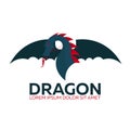 Dragon logo. Chinese dragon. Vector flat illustration.