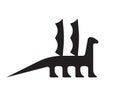 Dragon Logo Vector Template. Black And White Silhouette Of A Dinosaur