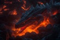 a dragon made of magma and lava Royalty Free Stock Photo