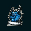 Dragon mascot logo design vector with modern illustration concept style for badge, emblem and t shirt printing. Dragon Royalty Free Stock Photo