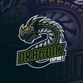 Dragon mascot logo design vector with modern illustration concept style for badge, emblem and tshirt printing. angry dragon Royalty Free Stock Photo