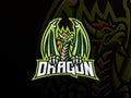 Dragon mascot sport logo design