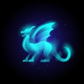 Dragon modern animal logo vector with neon color