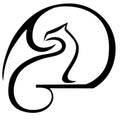 ÃÂ dragon and moon logo.