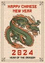 Dragon new year colorful flyer