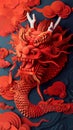 Dragon,The paper cutting. The Chinese Zodiac. Royalty Free Stock Photo