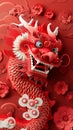 Dragon,The paper cutting. The Chinese Zodiac. Royalty Free Stock Photo