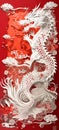 Dragon,The paper cutting. The Chinese Zodiac. Royalty Free Stock Photo