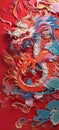 Dragon,The paper cutting. The Chinese Zodiac. Royalty Free Stock Photo