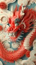 Dragon,The paper cutting. The Chinese Zodiac. Royalty Free Stock Photo