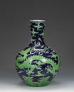 Dragon Pattern Blue Porcelain Bottle