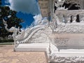 Dragon railings and other ornamentation of White Temple at Chiang Rai