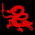 Dragon with red phrase black background