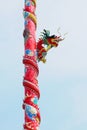 Dragon on red pole Royalty Free Stock Photo