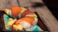 Dragon roll sushi with salmon Royalty Free Stock Photo