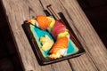 Dragon roll sushi with salmon Royalty Free Stock Photo