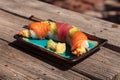 Dragon roll sushi with salmon Royalty Free Stock Photo