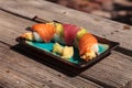 Dragon roll sushi with salmon Royalty Free Stock Photo