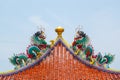 Dragon on the roof background Royalty Free Stock Photo
