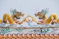 Dragon on roof chinese temple Royalty Free Stock Photo