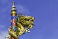 Dragon on roof at chinese temple,thailand Royalty Free Stock Photo