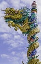 Dragon on roof at chinese temple,thailand Royalty Free Stock Photo