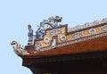 Dragon on a temple roof Royalty Free Stock Photo