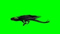 Dragon runs - sideview - green screen