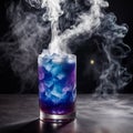 Dragon\'s Breath Elixir, A mesmerizing drink featuring a smoky effect created with dry ice.