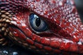 Dragon s eye in dark red and blue, movie poster style visually striking close up