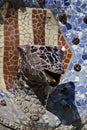 Dragon's head fountain Parc Guell, Barcelona Royalty Free Stock Photo