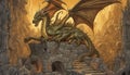 The Dragon\'s Lair: Hoarding Treasures in a 3D Rendered Cave Illustration