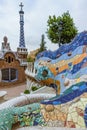 Dragon salamandra of gaudi mosaic in park guell of Barcelona of Royalty Free Stock Photo