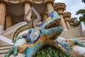 Dragon salamandra of gaudi mosaic in park guell of Barcelona of Royalty Free Stock Photo