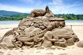 Dragon sand sculpture Royalty Free Stock Photo