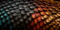 Dragon scale texture. Dragon, dinosaur skin background. Squama of fish, mermaid, reptile or fantasy monster. Monster