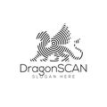 Dragon Scan Technology Logo vector Element. Animal Technology Logo Template Royalty Free Stock Photo