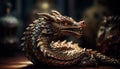 Dragon sculpture, ancient symbol of Chinese culture, ornate and furious generated by AI