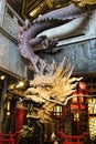Dragon sculpture made of wood in Kuanzhai Alleys, Chengdu, China