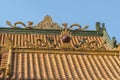 Details on rooftop of Chinese temple Royalty Free Stock Photo