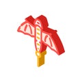 dragon shape kite isometric icon vector illustration Royalty Free Stock Photo