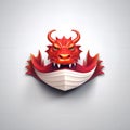 The dragon-shaped boat illustration logo icon for the dragon boat festival event. Created with generative AI