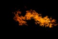 Dragon-shaped fire. Fire flames on black background. fire on black background isolated. fire patterns Royalty Free Stock Photo